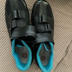 Shimano  Black Bike Shoes with Teal Lining